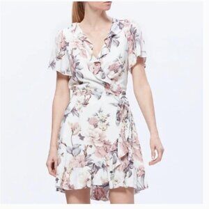Paige Cardamon floral ruffle wrap dress (735)